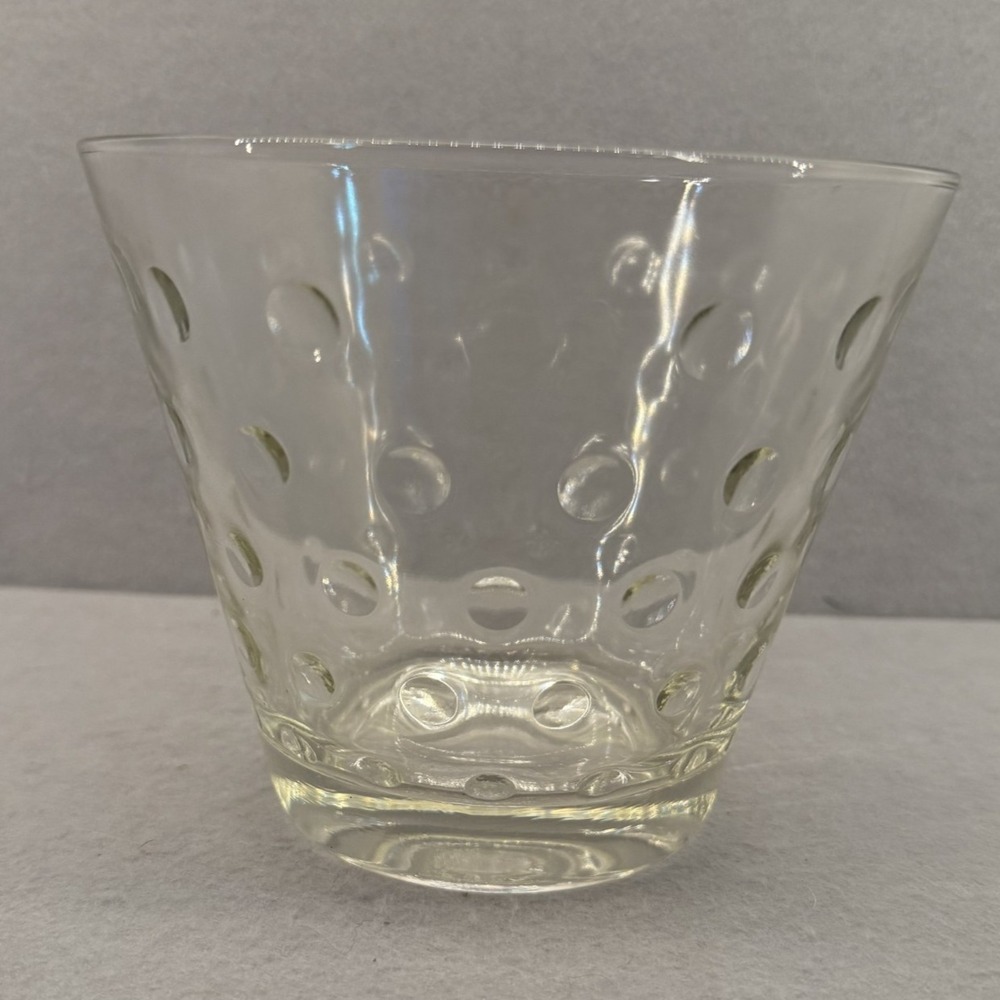 Vintage Hazel Atlas Capri Dot Ice Bucket Clear Glass Raised Dots Bubble MCM